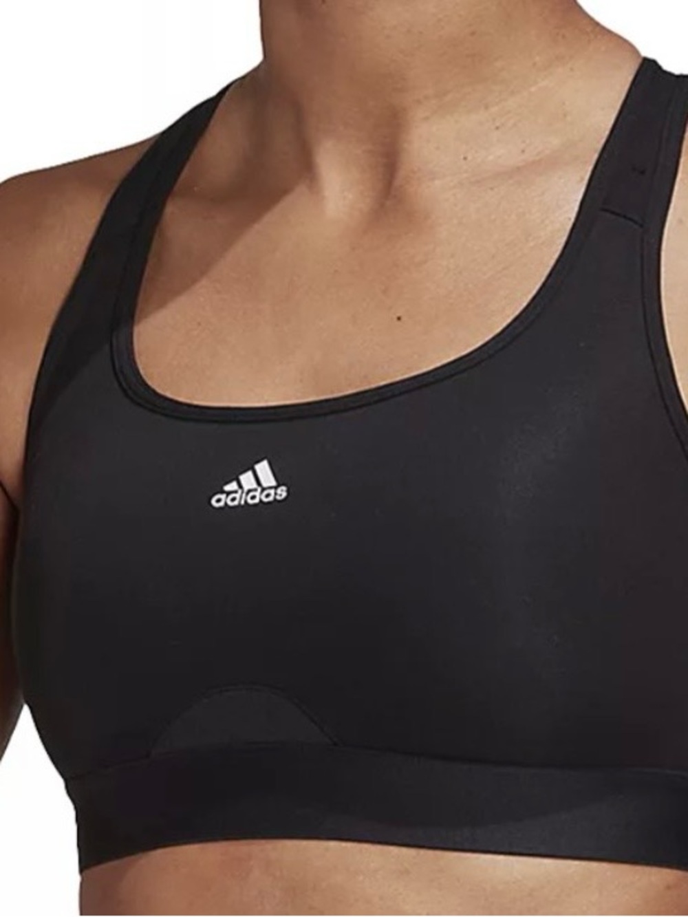 ADIDAS Women's Black Racerback Cropped Tank Bra Fitness Top w/ Sheer Mesh Back